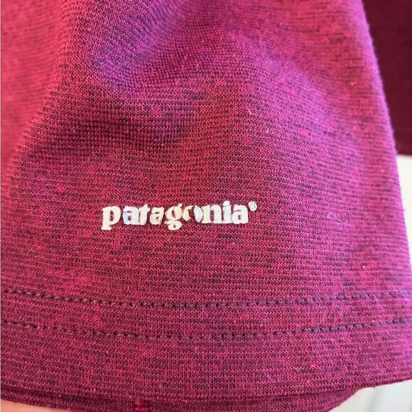PATAGONIA Capilene Midweight Zip Neck Base Layer Long Sleeve Top Burgundy Large - Picture 4 of 5